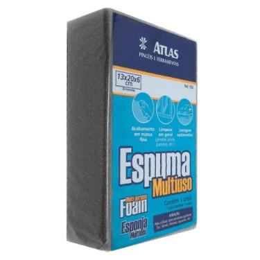 Imagem de Espuma Esponja Atlas Multiuso 20x13x6 cm Para lavar Carro Limpeza em g