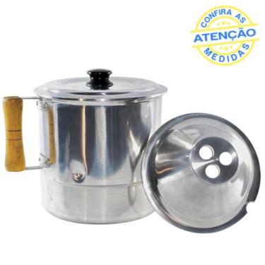 Imagem de Fervedor Caneco de Leite Inderramável Alumínio 2L Canecão Com Tampa - 
