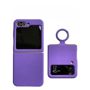 Imagem de Capa de silicone líquido neon para celular, capa para samsung galaxy z flip 3 zflip 4 5 dobra 4 dobra 5 6, roxo escuro, para z flip 5 sem anel