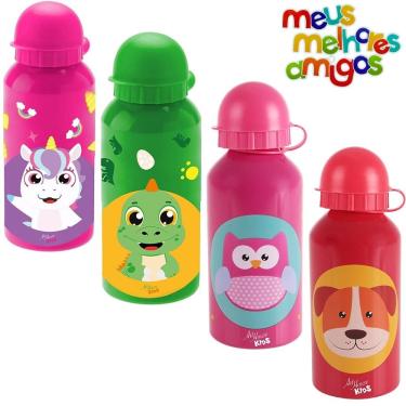 Imagem de Garrafa Garrafinha Inox Infantil Meus Melhores Amigos Squeeze com Tampa 400 ml
