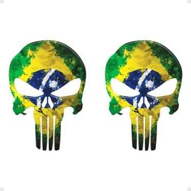 Imagem de Adesivo Caveira Punisher Justiceiro Bandeiras Resinado - SPORTINOX, Br