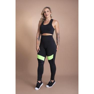 Imagem de Conjunto Feminino Calça Legging Fitness Cintura Alta E Top Liso Nadado