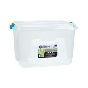 Imagem de Caixa Organizadora 12 Litros Com Tampa e Travas - Rischioto - Transpar