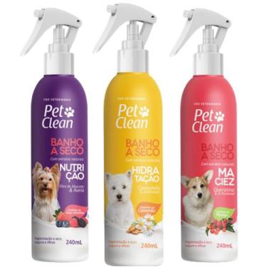 Imagem de kit 3 Banho a Seco Pet Clean 240ml cada