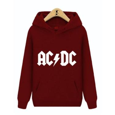 Imagem de Blusa de Moletom Canguru AC DC Banda Rock - Wess Store, Bordô, GG