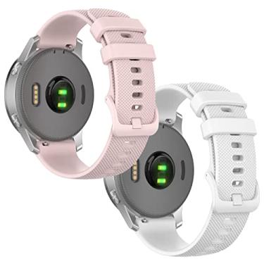 Imagem de Anrir Pulseira de silicone para Garmin Vivoactive 4S/Vivomove 3S/Venu 2S/Forerunner 255s - 18 mm, Fossil Gen 6/5E 42 mm/Venture Gen 4 HR/Sport 41 mm - pacote com 2