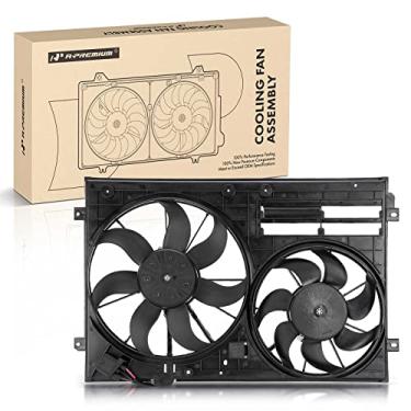 Imagem de A-Premium Conjunto de ventoinha de refrigeração do radiador do motor compatível com modelos Volkswagen e Audi - Jetta, Jetta City, Passat, Golf, Golf R, Tiguan, Beetle, CC, Eos, GTI, R32, A3, A3 Quattro, TT, TT Quattro