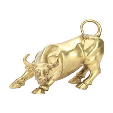 Imagem de Wall Street Bull, Estátua De Touro Feng Shui Fortune Brass Street Wall Street Copper Bull Estatueta Animal Decoração De Mesa Para Quarto Para Decoração Diária Para Escritório Para Loja De Estante