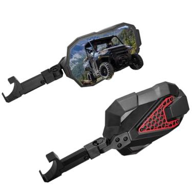 Imagem de RERPRO Espelhos laterais UTV Pro Fit, espelho retrovisor UTV compatível com Polaris Ranger General Can-Am Defender Maverick Trail acessórios, espelhos retrovisores UTV lado a lado, 1 par preto