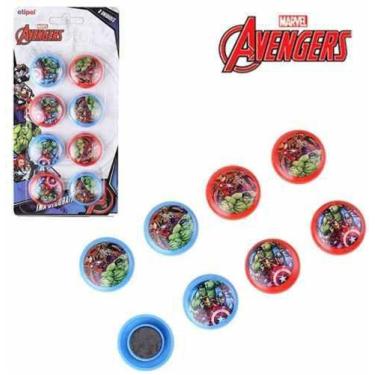 Imagem de Ima Prendedor Magnetico Multiuso Vingadores Avengers Colors Kit Com 8 