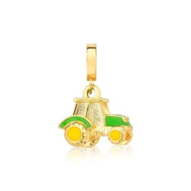 Imagem de Berloque Trator Esmaltado Revestido em Ouro - VL Accessoires, Verde