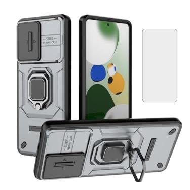Imagem de Asuwish Capa de celular para Xiaomi Poco X5 Pro/Redmi Note 12 Pro 5G com capa deslizante para câmera de vidro temperado, suporte de anel, resistente, fina, célula protetora X5Pro 12Pro Speed feminina
