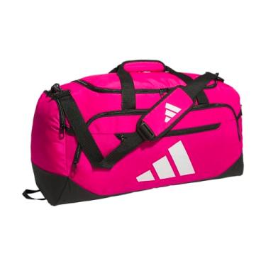 Imagem de adidas Bolsa esportiva Defender 5.0, durável para viagem e academia, para homens e mulheres, Team Shock Pink 2, Medium (59L), Bolsa esportiva Defender 5.0, bolsa esportiva de viagem durável para