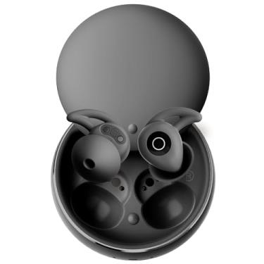 Imagem de Bluripp Fones de ouvido para dormir, fones de ouvido para dormir com redução de ruído, reprodução única de 4,5 horas, 28 horas com estojo de carregamento, 2,8 g, 0,9 cm de espessura, preto