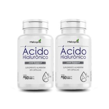 Imagem de Ácido Hialurônico 2 Potes De 60 Cápsulas 500mg Melcoprol