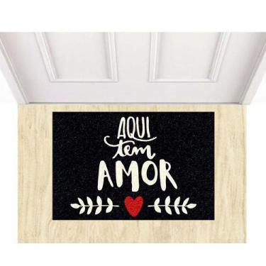 Imagem de Tapete para Porta de Apartamento, Aqui tem Amor!! 60x40 cm - MH PERSON