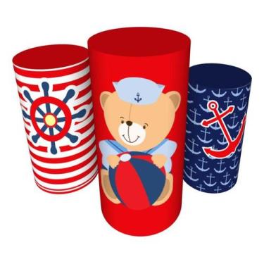 Imagem de Trio Capas De Cilindro C/ Elástico Ursinho Marinheiro - Fadrix