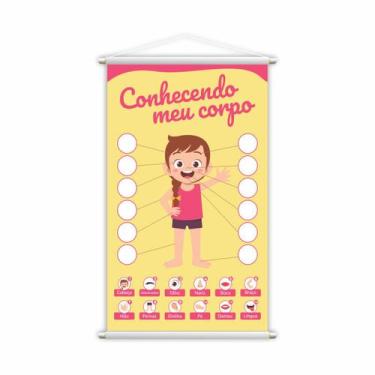 Imagem de Banner Conhecendo Meu Corpo Menina Pedagógico Grande - PlimShop