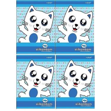 Imagem de Kit 4 Cadernos Brochura Alibombom S/ Pauta 60 fls - Maxima Cadernos