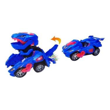 Imagem de Carrinho Transformers Dinossauro Tiranossauro Bate e Volta com Sons Lu