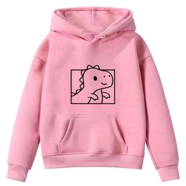 Imagem de Moletom Infantil Dino Dinossauro Desenho Infância Bolso Canguru com Ca