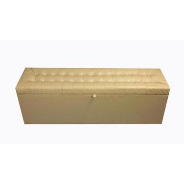 Imagem de Recamier puff baú para cama box queen size 1,58 cm - bege escuro - mat