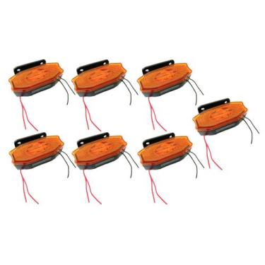 Imagem de 7 Sinaleira Lanterna Lateral Led Peixinho Caminhão Carreta Com Vigia L