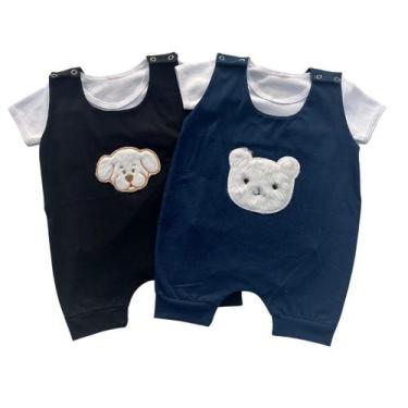 Imagem de Conjunto Bebe Menino Macacão Banho de Sol e Body manga curta - Jolen B