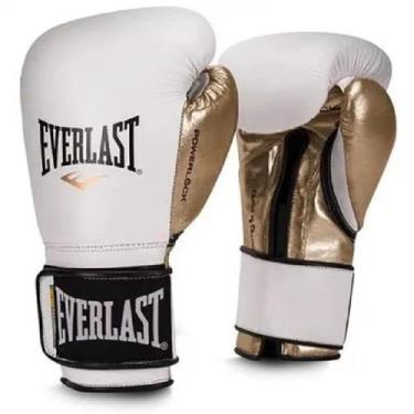 Imagem de Luva De Treino PowerLock Amarração 18oz Everlast, Branco, Dourado