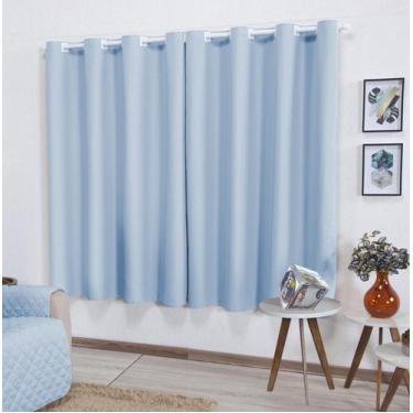Imagem de Cortina Roma 3,00m X 1,70m Azul Claro P/ Varão Até 2m - Bebê - Enxovai