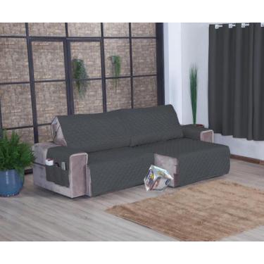 Imagem de Protetor Sofá Retrátil As 1,20m Micropercal 2Md Cinza Escuro - Enxovai