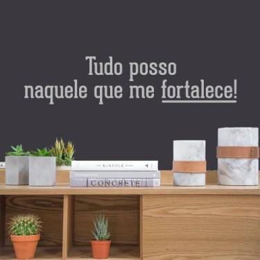 Imagem de Adesivo Salmo Tudo Posso Naquele que Me Fortalece! Parede Porta Parabr