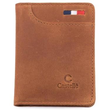 Imagem de Carteira Casteliê 238 Couro Masculina - Marrom Claro, Único