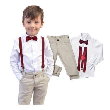 Imagem de Conjunto Batizado Manga Longa Calça Faca Bebe Infantil Cores e Tamanho