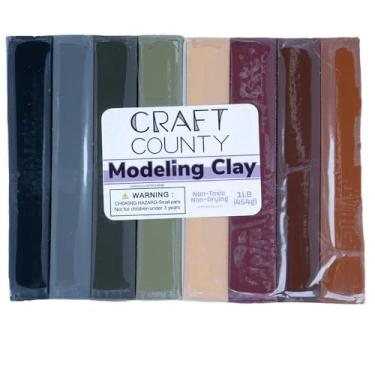 Imagem de Nara Modeling Clay – 1 lb (Eight Assorted Color Bars) – Use for Claymation, Models, and Stop Motion (Brown Tones)