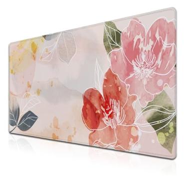 Imagem de Samgula Mousepad de jogos rosa bonito tapete de mesa grande mouse pad grande mouse pad para teclado feminino mouse pad o tapete de mesa base de borracha antiderrapante 39,9 cm x 39,9 cm para