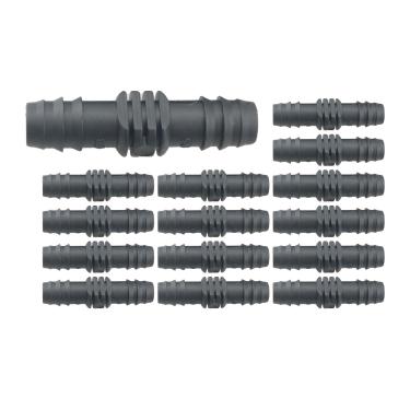 Imagem de WELWIK 15 peças acoplador de farpa de irrigação por gotejamento tubo de 3/5 polegada conector farpado de plástico preto sistema de irrigação por gotejamento sistema de irrigação de imersão adequado
