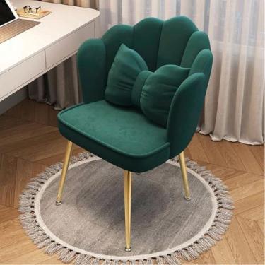 Imagem de Cadeira de mesa de veludo para escritório em casa, cadeira de mesa para quarto/penteadeira, moderna, fofa, cadeira de trabalho de computador, rodas giratórias, altura ajustável, cadeira estofada para