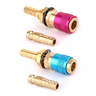 Imagem de Tocha de soldagem adaptador de gás resfriado a água conector rápido para tocha de soldagem TIG + kit de tocha de plugue de 8 mm (vermelho)