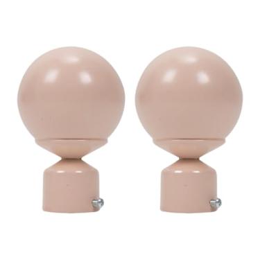 Imagem de SiaBiced 2Pcs Janela Cortina Varão Finials Cortina Pólo Termina Moderno Metal Cortina Varão Finais para Decoração de Casa Sala de Estar Apartamento, Rosa Cereja