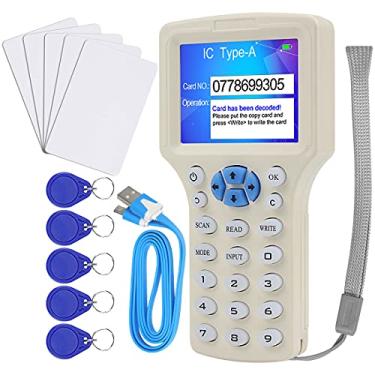 Imagem de LEXI ID IC Copiadora de cartão HID Leitor NFC 125 KHz 13,56 MHz 10 frequências RFID acesso gravador/leitor/duplicador de cartões programador UID decodificador com interface USB e cartões de chave UID