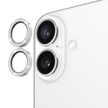Imagem de Case-Mate Protetor de lente de câmera com anéis cintilantes de alumínio para iPhone 16/iPhone 16 Plus - vidro temperado duplo, antiarranhões - visualização Ultra HD com fotos noturnas, Bling,