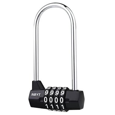 Imagem de NBYT Cadeado de combinação de 4 dígitos, cadeado de maçaneta de porta, adequado para armários, armários de arquivo, guarda-roupas, cercas pequenas, galpões, fechaduras de porta de animais de