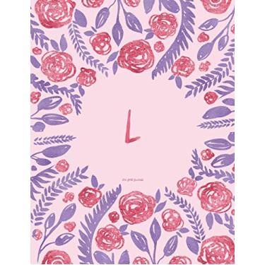 Imagem de L - Dot Grid Journal: Pink and Purple Floral Notebook 8.5 X 11