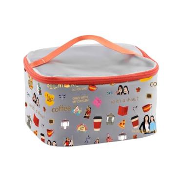 Imagem de JYTAPP Bolsa de maquiagem inspirada em Gilmore com inspiração em Gilmore, presente de fã de Lorelai Rory Gilmore, presente inspirado no café Luke's Diner, bolsa organizadora de cosméticos, Tendência