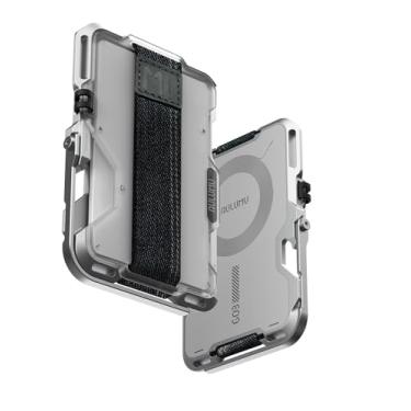 Imagem de Aulumu G03 Carteira magnética transparente para cartão | Carteira magnética compatível com MagSafe | Multifuncional - Suporte para celular | Abridor de garrafas | Cartão de proteção RFID - Branco