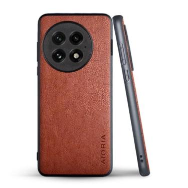 Imagem de AIORIA Capa para Oneplus 13 5G, capa de couro PU premium com tela de 6,8 polegadas, design retrô de negócios, capa protetora completa para oneplus 13 5G (marrom)