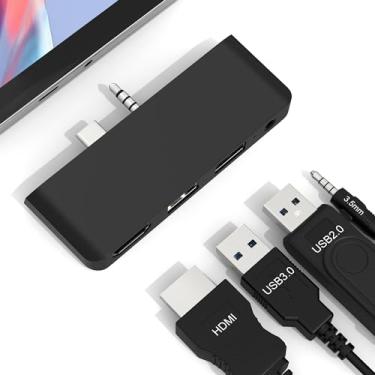 Imagem de Surface Go Accessories Adaptador HDMI para Microsoft – Estação de ancoragem Surface Go/Go 2/Go 3 com HDMI 4K + Porta USB 3.0/2.0 + Adaptador de Áudio de 3,5 mm, Hub Dock para Mouse e Teclado Externos