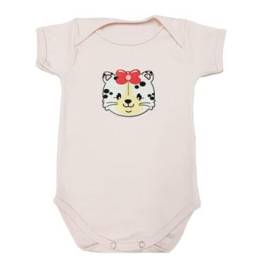 Imagem de Body Manga Curta Gatinha Laço Vermelho - Mellane Baby, P, Gelo
