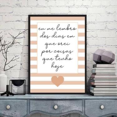 Imagem de Quadro Frase Dias Em Que Orei 24X18 Com Vidro Madeira Preta